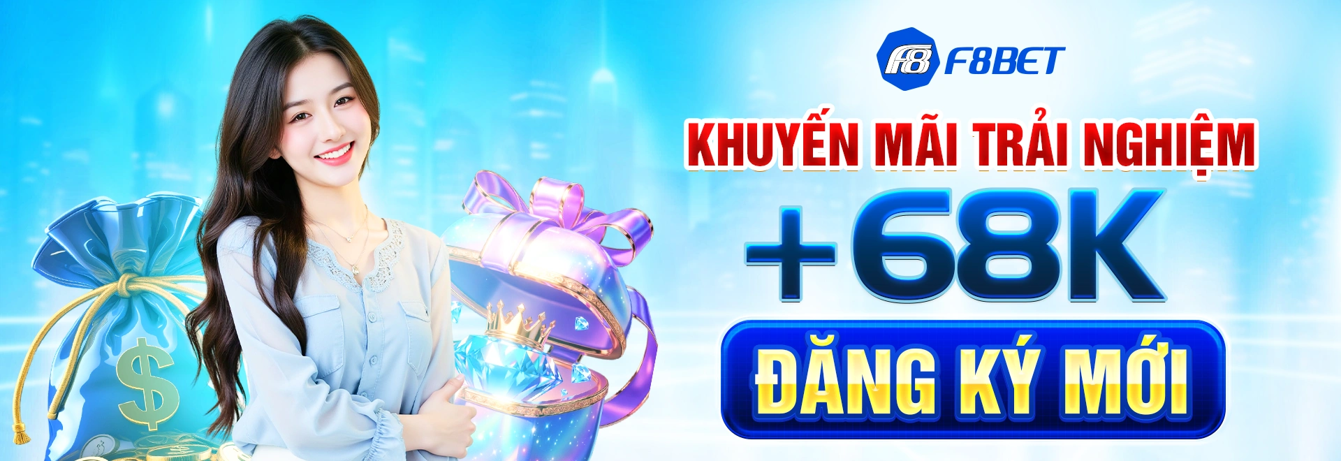 Banner f8bet khuyến mãi trải nghiệm 68k đăng ký